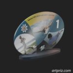 Нагорода скляна овальна GL-31 h13см