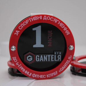 Медаль акрилова з кільцем RED CAT 80mm