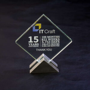 Нагорода скляна з металом GL-23