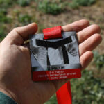 Медаль металлическая прямоугольная с каратэ