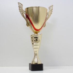 Кубок 5059С Пластиковий для нагородження, велика чаша з ручками, дерев'яна основа, h33 см