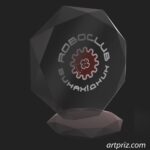 Приз скляний багатогранник GL-4 h16см