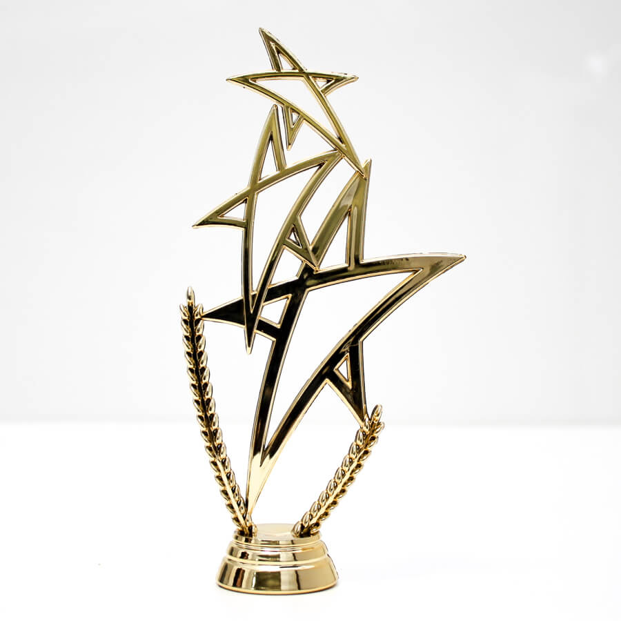 Фигурка ЗВЕЗДА ТРОЙНАЯ универсальная награда держатель верхушка для кубка h16см