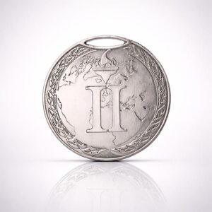 Медаль MA195 Срібло D50мм з земною кулею вибите призове місце важка медаль