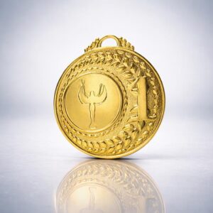 Медаль MA305 Золото D50мм Жетон D25мм універсальна з вибитим призовим місцем