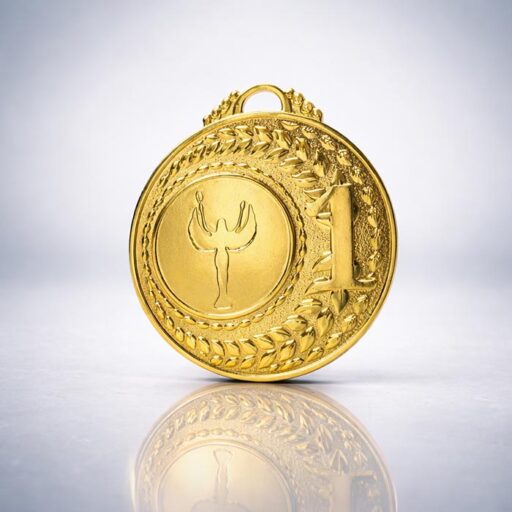 Медаль MA305 Золото D50мм Жетон D25мм універсальна з вибитим призовим місцем