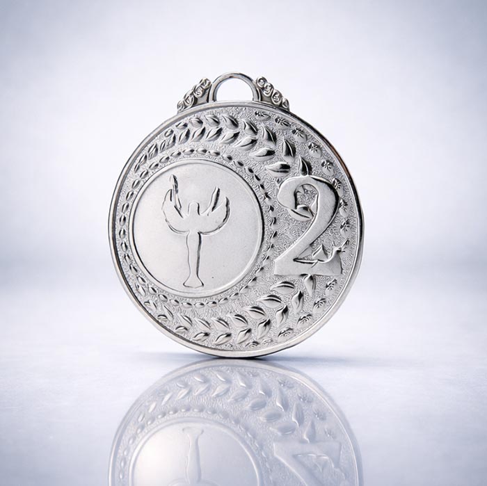 Медаль MA305 Срібло D50мм Жетон D25мм універсальна з вибитим призовим місцем