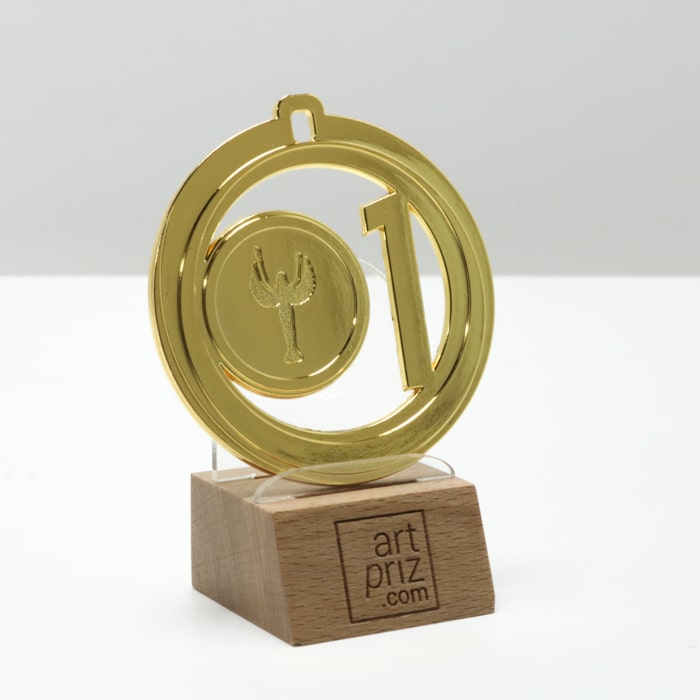 Медаль МА085 Gold D65мм з призовим місцем зображенням Ніки або місце під жетон D25мм