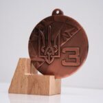 Медаль МА089 бронза D70мм с гербом Украины выбито призовое место