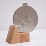 Медаль МА089 серебро D70мм с гербом Украины выбито призовое место