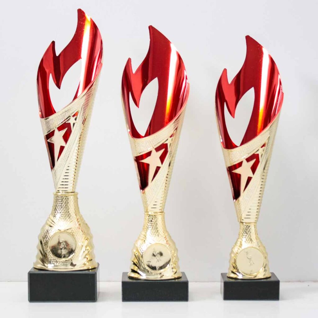 Кубок K5055А невелика нагорода у формі полум'я с жетоном D25мм h29см
