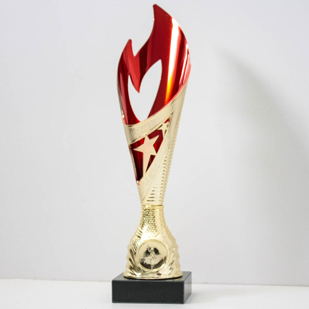 Кубок K5055В невелика нагорода у формі полум'я с жетоном D25мм h27см