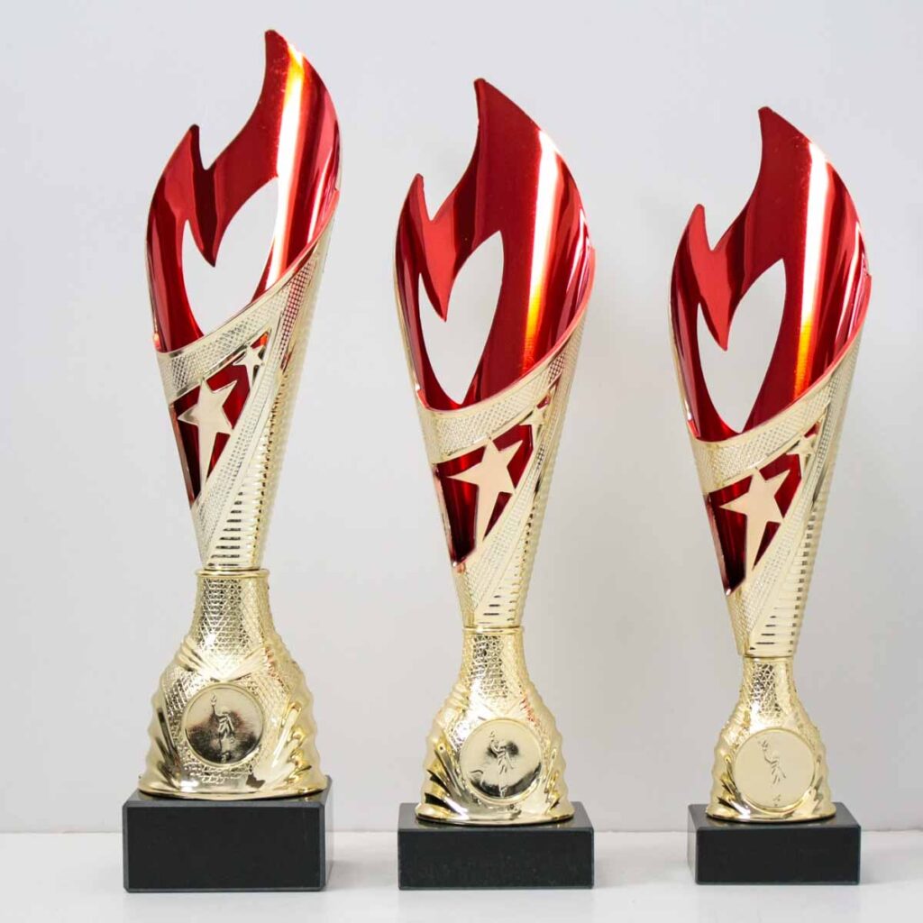 Кубок K5055С невелика нагорода у формі полум'я с жетоном D25мм h26см