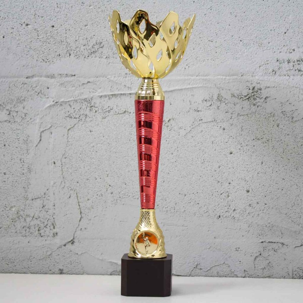 Кубок K5056А універсальний великий високий кубок сучасного дизайну с жетоном D25мм h41см