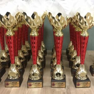 Кубок K5056В універсальний високий кубок сучасного дизайну с жетоном D25мм h37см