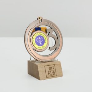 Медаль МА085 Бронза зі стрічкою D65мм з призовим місцем зображенням Ніки або жетон D25мм