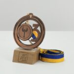 Медаль МА085 Бронза зі стрічкою D65мм з призовим місцем зображенням Ніки або жетон D25мм