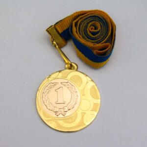 Медаль МА1140 Золото зі стрічкою D40мм жетон Д25мм