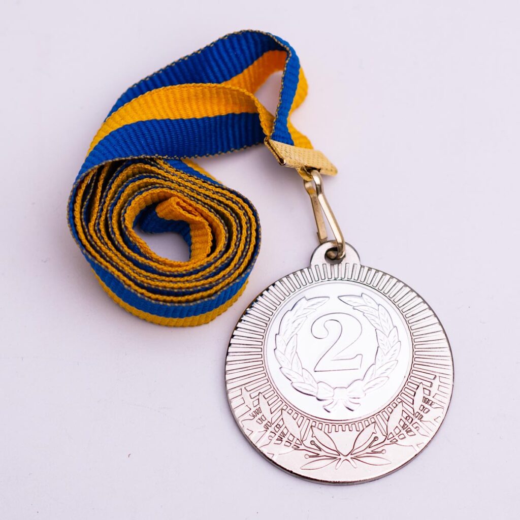 Медаль MA1240SL серебро с лентой D40мм место под жетон Д 25мм