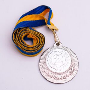 Медаль МА1240 Срібло зі стрічкою D40мм місце під жетон Д25мм