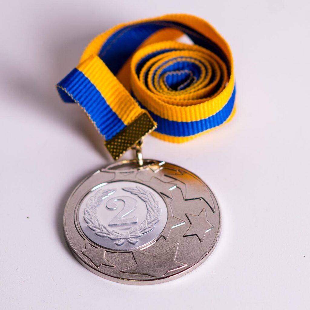 Медаль МА1745 Срібло зі стрічкою D45мм жетон Д25мм