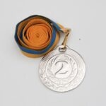 Медаль для нагородження МА0740 Срібло зі стрічкою Д40мм штампована