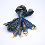 Українська стрічка синя із жовтим орнаментом 20 мм для медалей і бейджів АРТПРИЗ OS