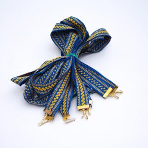 Українська стрічка синя із жовтим орнаментом 20 мм для медалей і бейджів АРТПРИЗ OS