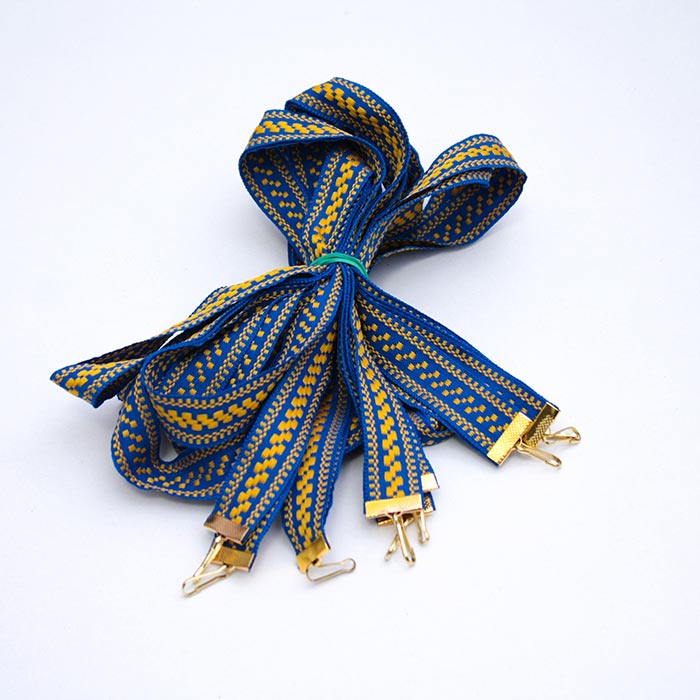 Українська стрічка синя із жовтим орнаментом 20 мм для медалей і бейджів АРТПРИЗ OS