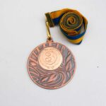 Медаль МА2750 Бронза с лентой и жетоном штампованная D50мм жетон Д25мм