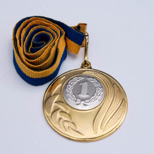 Медаль МА8650 Золото зі стрічкою D50мм жетон Д25мм