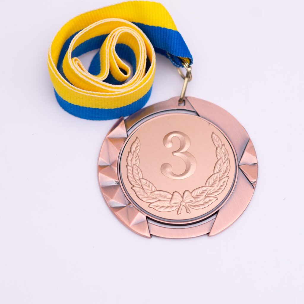 Медаль МА084 бронза зі стрічкою D70мм жетон D50мм