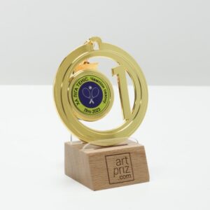 Медаль МА085 золото зі стрічкою D65мм з призовим місцем зображенням Ніки або жетон D25мм