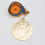 Медаль МА216 Золото зі стрічкою D50мм жетон Д25мм