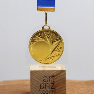 Медаль МА216 Золото зі стрічкою D50мм жетон Д25мм