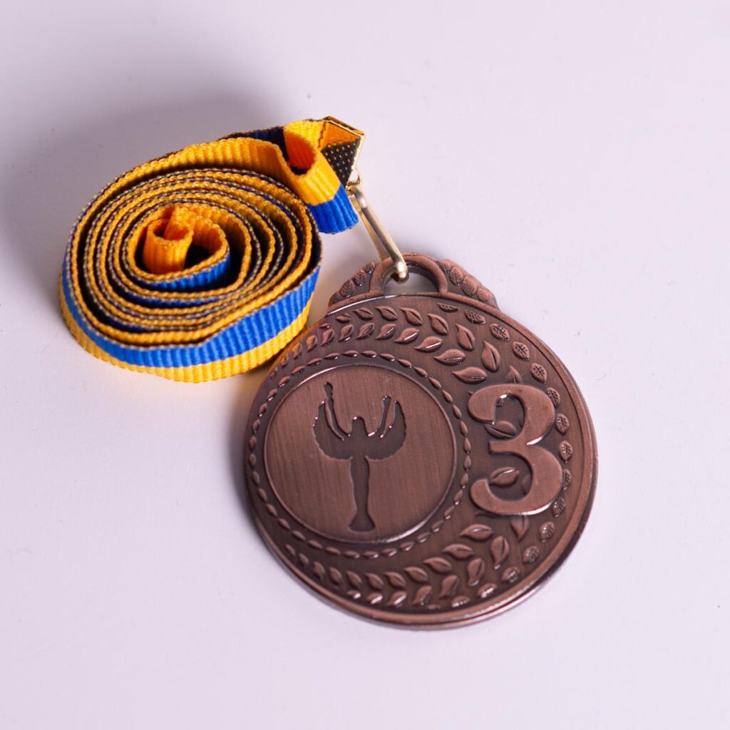 Медаль МА305 Бронза зі стрічкою D50мм жетон Д25мм