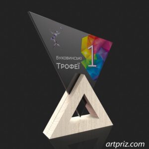 Нагорода скляна з деревом GL-35 h17