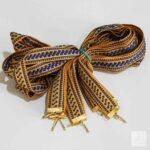 Українська стрічка жовта із синім орнаментом 20 мм