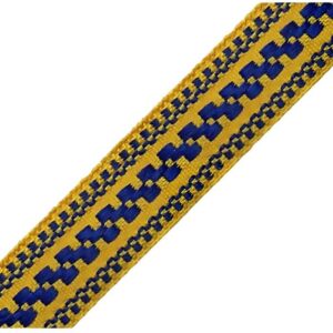 Українська стрічка жовта із синім орнаментом для медалей 20 мм