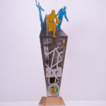 Стильний кубок баскетбольний з печаткою та гравіюванням з металу виготовлений на замовлення КИ6003А