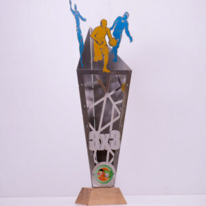 Стильний кубок баскетбольний з печаткою та гравіюванням з металу виготовлений на замовлення КИ6003А