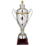 Кубок елітний металевий з кришкою КА501A Висота 83 см основа дерево