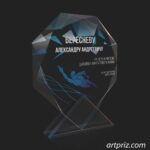 Нагорода скляна кристал Плавання GL-42 h19см