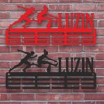 Медальница легкоатлетическая металлическая именная на заказ Размер 50х22см MD26