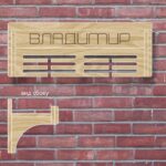 Медальниця із дерева з полкою іменна Розмір 40*15см MDP19