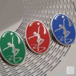 Значок овальный на одежду гимнастика 30мм