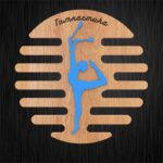 Тримач медалей на стіну із дерева Гімнастіка Розмір 35х35см MD38