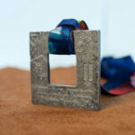 Медаль квадратная по борьбе 2-место размер 90мм MSKL2