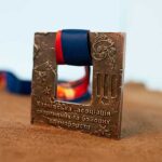 Медаль квадратна з боротьби третє місце MSKL3 Розмір 90мм