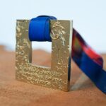 Медаль квадратна з боротьби перше місце MSKL1 Розмір 90мм